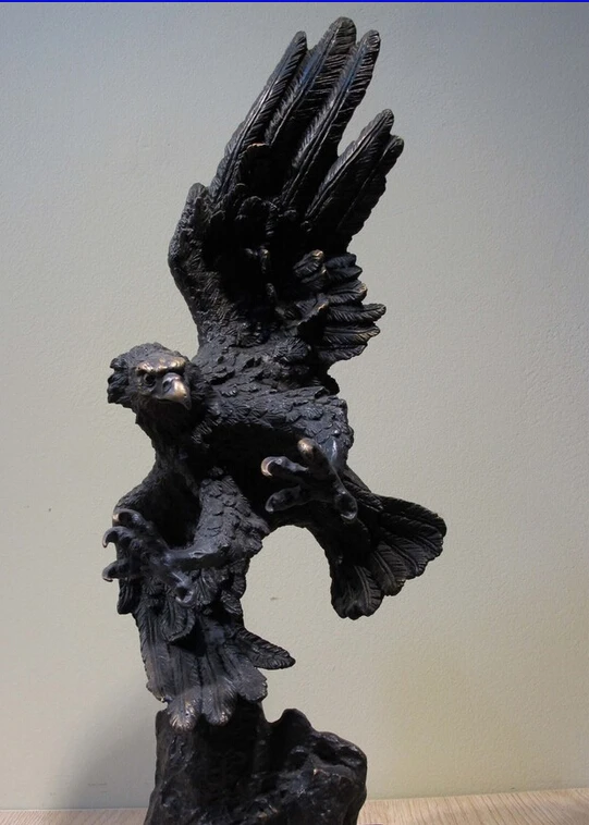 150401 S0039 Art Decor Медь Бронза Мраморное Основание Figurine Аравии Орел Птица Статуя