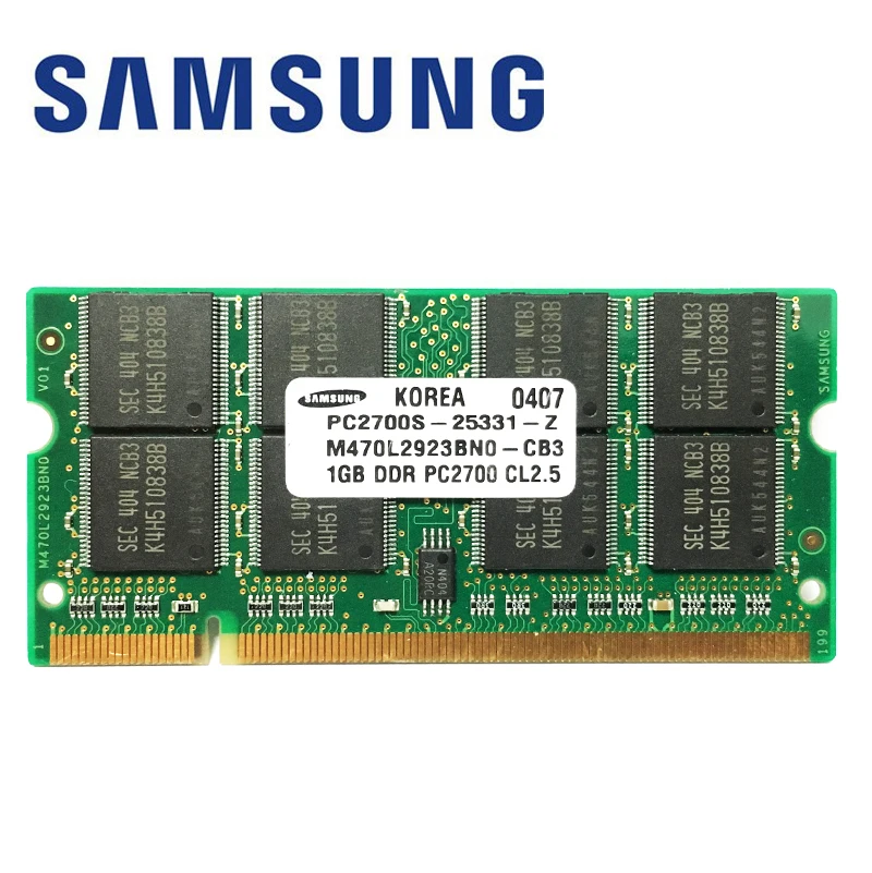 Память Samsung ddr1 для ноутбука 1 ГБ 512 МГц 333 МГц|Оперативная память| |