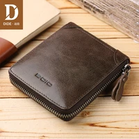 dide genuine leather wallets for men women purse coin purse pockets credit card holder rfid large capacity zipper wallet male