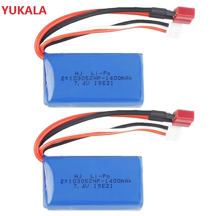 YUKALA wltoys A959 B A969 A979 K929 RC Truck Запасные части 7 4 V 1400mAh литиевая батарея 25c 103052 1400mah