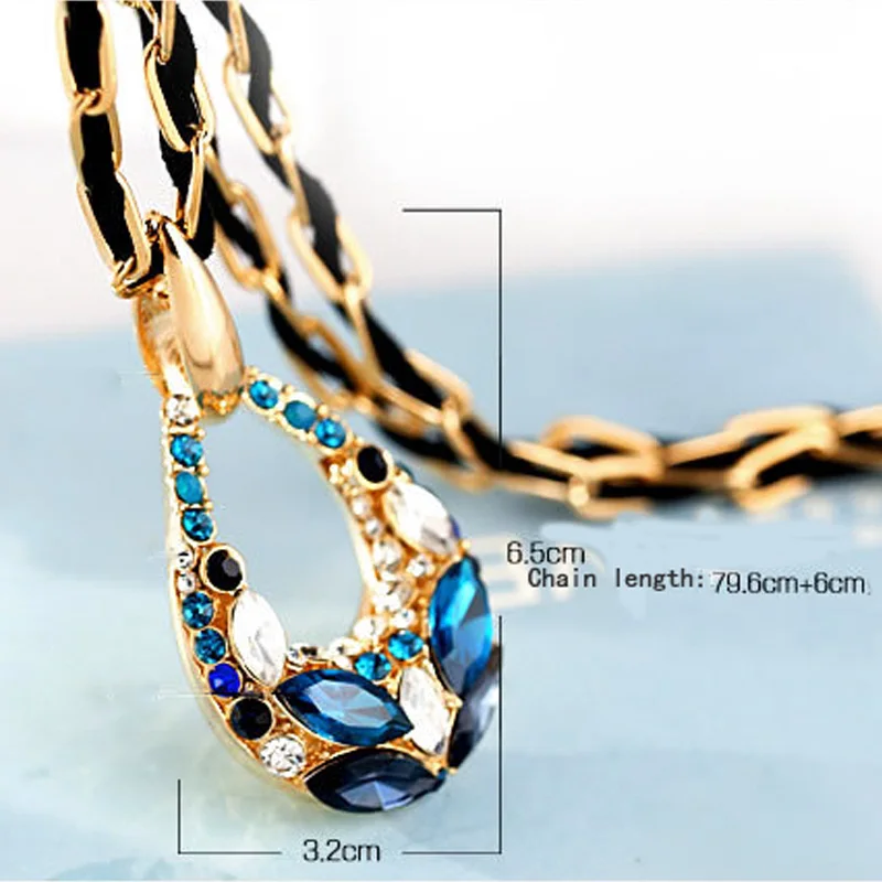 Высокое качество модное женское 18k ожерелье АААА кристалл украшение очарование