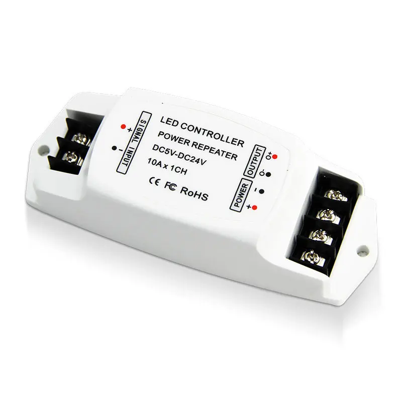 

DC12V-24V 10Ax 1CH одноканальный светодиодный Усилитель мощности постоянного напряжения PWM Repeater контроллер для светодиодный светильник