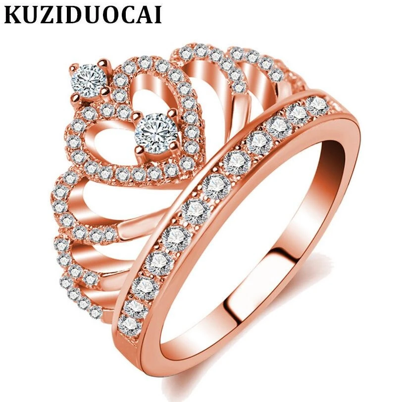 Kuziduocai новые модные ювелирные изделия из нержавеющей стали B Циркон Корона Любовь