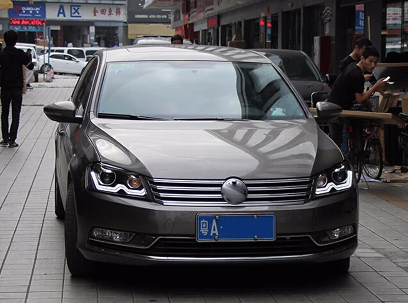 KOWELL автомобильный Стайлинг для VW Passat B7 головной светильник s Европейская версия светодиодный Headligt DRL Дневной ходовой светильник Bi-Xenon HID 2011