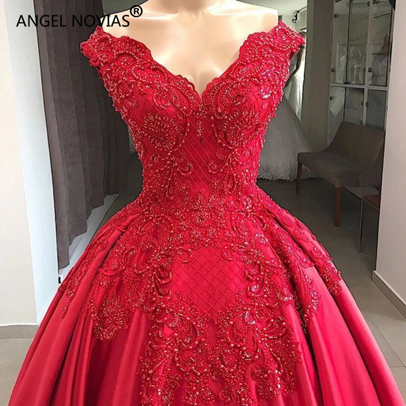 Ангел NOVIAS Винтаж длинное красное бальное платье Abendkleider Саудовская Арабский Для женщин вечерние платья платье vestido de fiesta largo noche
