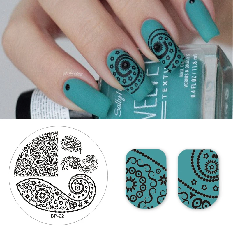 BORN PRETTY Nail цветочный трафарет узоры лоток для дизайна ногтей штамп шаблон печать