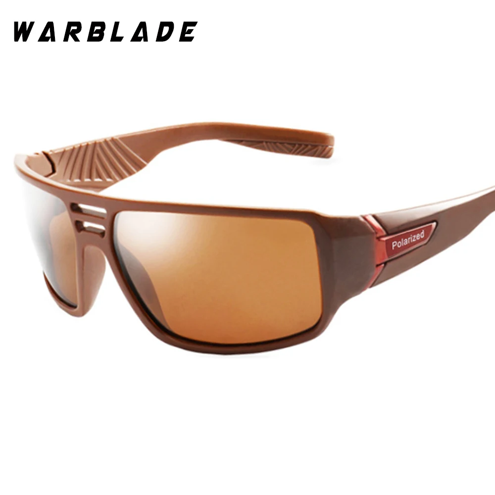 black brown Поляризованные солнцезащитные очки WarBLade HD для мужчин, черная оправа для вождения, солнцезащитные очки для женщин, роскошный бренд De Sol Gafas, аксессуары для очков - Цвет линз: black brown