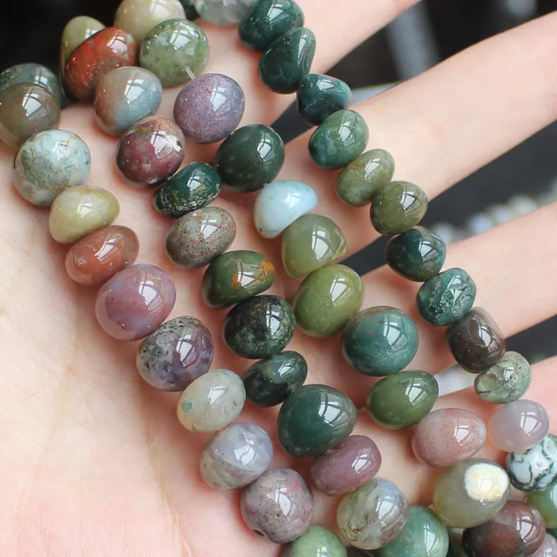 Indian agate Симпатичные 6-12 мм свободной формы Quartzs свободные бусины 1" /38 см, для изготовления ювелирных изделий DIY - Цвет: Indian agate