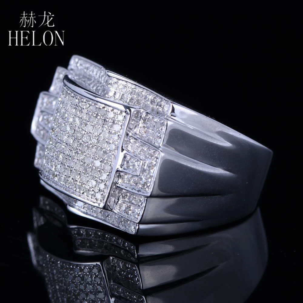 Мужское кольцо с натуральными бриллиантами HELON стильное из стерлингового