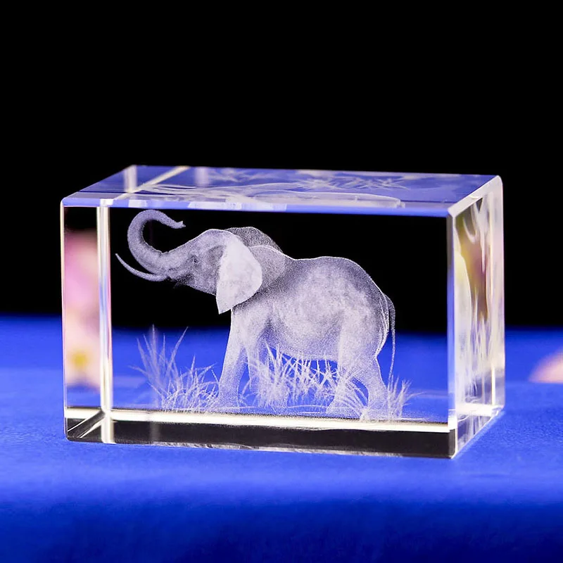 K9 Хрустальная лазерная 3D внутренняя скульптура Внутренняя гравировка статуя фигурки слонов и миниатюр творческие подарки ремесла домашний декор
