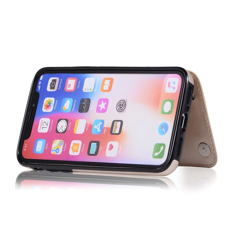 Чехол с тиснением в стиле ретро для iPhone 7, 8, 6, 6S Plus, X, XR, XS Max, кожаный флип-чехол с подставкой для iPhone X, XR, XS Max, сумки для слотов