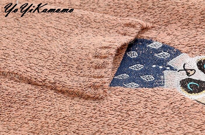 YoYiKamomo Winter Sweater Women 2018 New Japanese Mori Girl Long-sleeved Pregnant Embroidery Pullovers Knit Loose Tops | Женская одежда