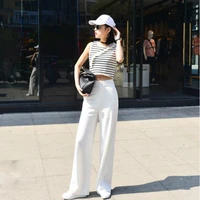 2020 new spring and summer fashion casual plus size brand loose high waist female women girls wide leg pants clothing 79369