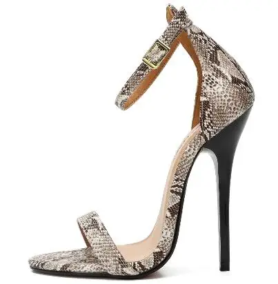 CDTS Stiletto летние лодочки для ночного клуба на высоком 14 см каблуке свадебные туфли на высоком каблуке с ремешком на щиколотке с Лакированная кожа под змеиную кожу; сандалии SM - Цвет: snake print