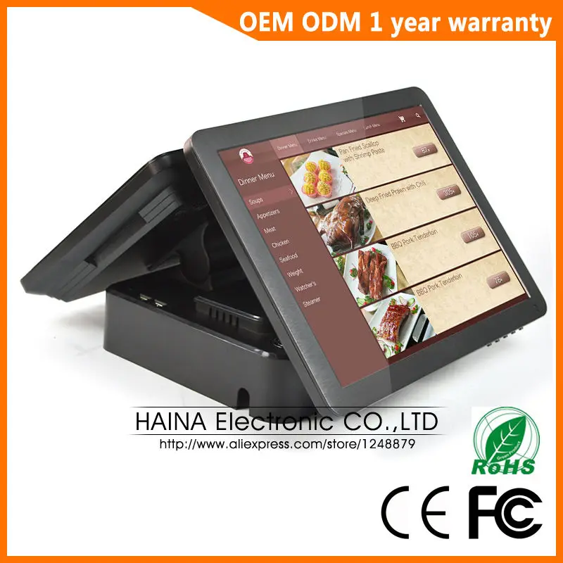 Хайна Touch 15 дюймов двойной Экран сенсорный NFC POS терминал | Компьютеры и офис