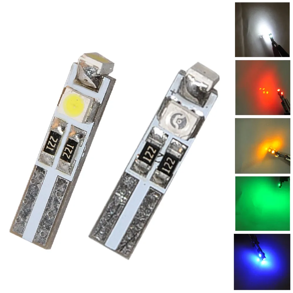 20шт чистый белый красный желтый синий зеленый T5 3SMD 3528 прибор приборной панели