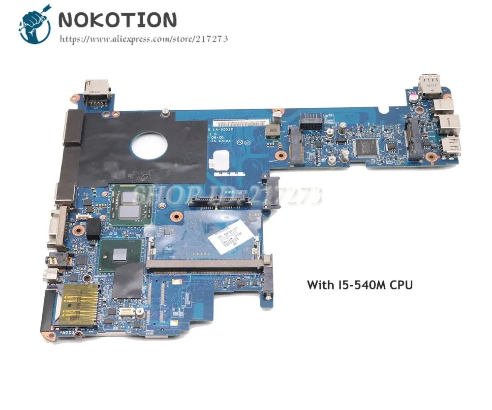 Материнская плата NOKOTION 598764 001 для ноутбука HP Elitebook 2540P|Материнские платы