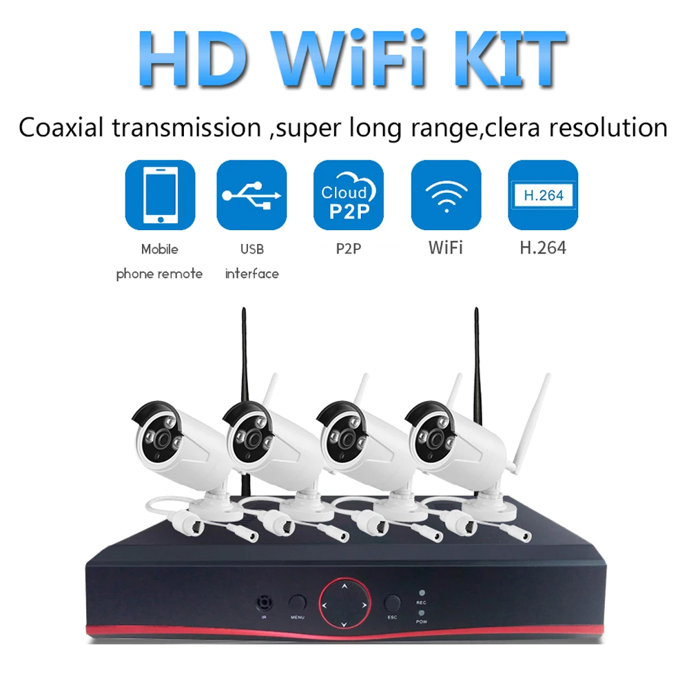PUAroom 4CH IP Full HD IP66 Водонепроницаемые уличные камеры видеонаблюдения RoHS FCC CE