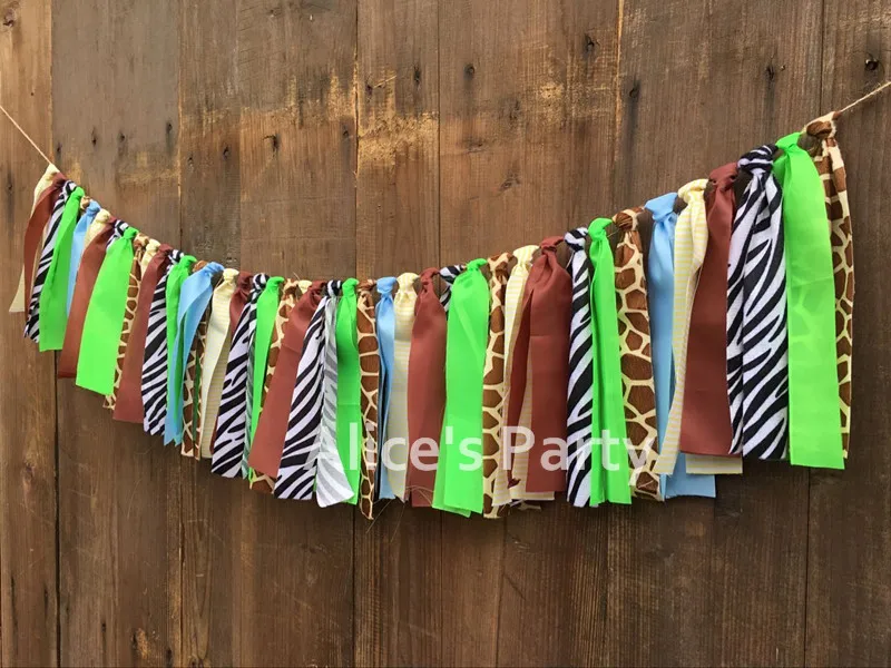 New Jungle Birthday Highchair Banner 1st Garland Safari Zoo Party Baby Shower Decoration Cake Smash Flag Photo Props | Дом и сад
