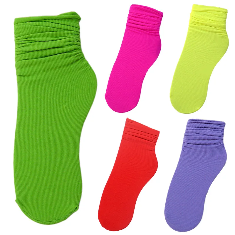 5 pairs Неоновые носки для женщин модная уличная одежда Harajuku Calcetines яркие цвета милые носки корейский стиль женские носки желтый оранжевый - Цвет: 5 pairs