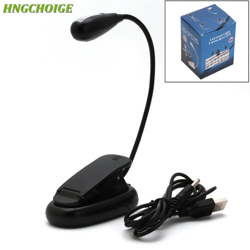 HNGCHOIGE Гибкая одинарная Светодиодная лампа с зажимом для чтения книг|clip on light|led lamp