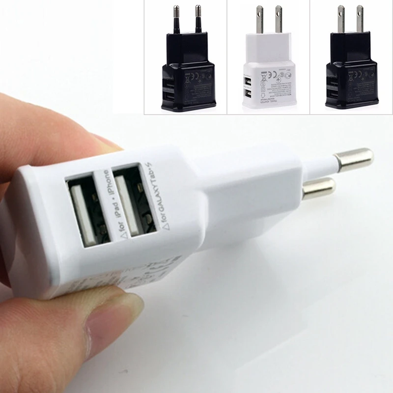 Двойное зарядное устройство USB 2 0 EU для телефона ниже емкость 2000 мАч литий ионный