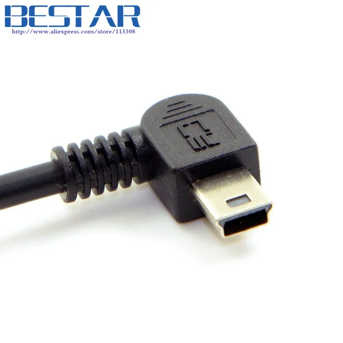 (100 шт./лот) прямоугольный 90 градусов мини USB 2 0 B Тип 5pin папа к Мини Мужской кабель