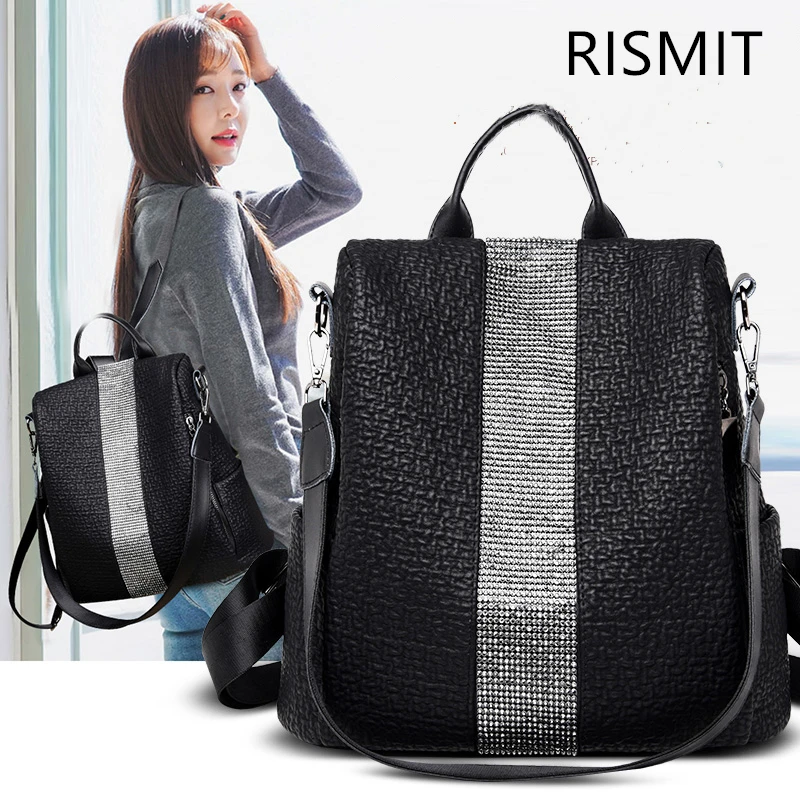 2019 Ограниченная серия кожаный рюкзак Rismit сумки для школы подростков на молнии