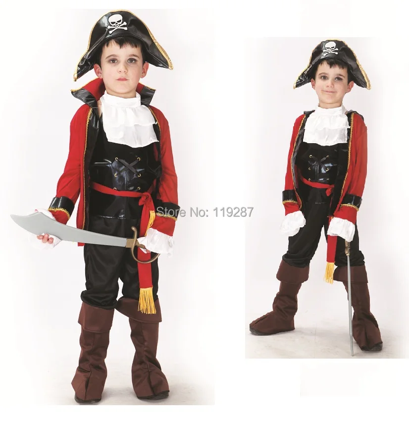 Бесплатная доставка Детский костюм пирата для косплея одежда вечевечерние