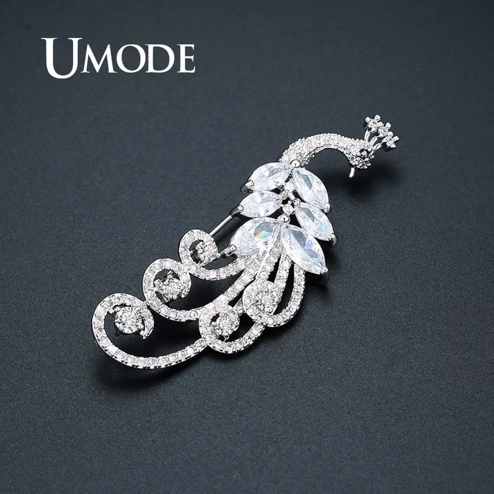 UMODE Роскошные Броши в виде феникса для женщин кубические циркониевые шпильки белого золота Свадебный костюм ювелирные аксессуары уникальные Gifs UX0036