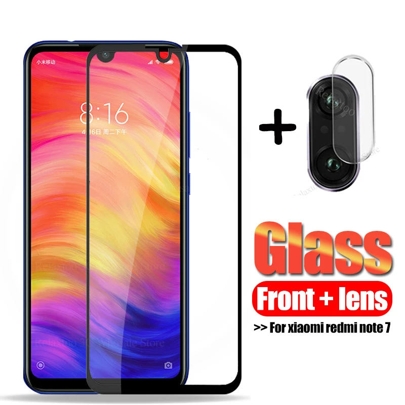 2 в 1 Камера Стекло redmi note 7 закаленное Защитная пленка для экрана Xiaomi защитная