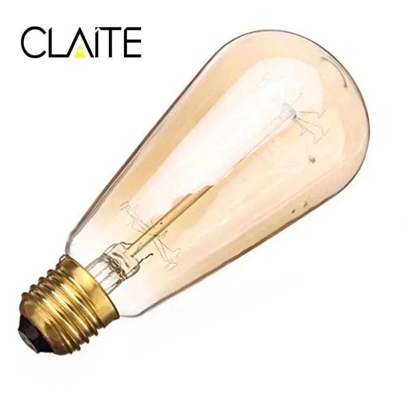 Лампочка накаливания CLAITE E27 60 Вт 220В ST64 Ретро Эдисона|Лампы накаливания| |