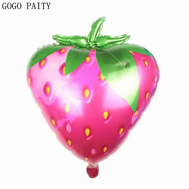 GOGO paity большой новые зеленые листья клубника алюминиевый шары игрушки для детей день рождения воздушных шаров оформлены