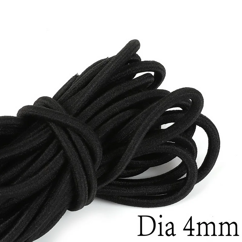 Thickness 4mm 2 м черный сильный эластичный Канатный шнур банджи амортизирующий шнур растягивающийся шнур для DIY Открытый Проект палатки Каяк Лодка сумка багаж - Цвет: Thickness 4mm