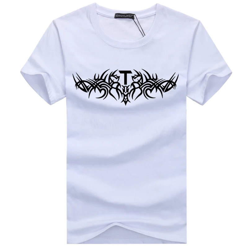 Мужская футболка с коротким рукавом и круглым вырезом размеры S-5XL