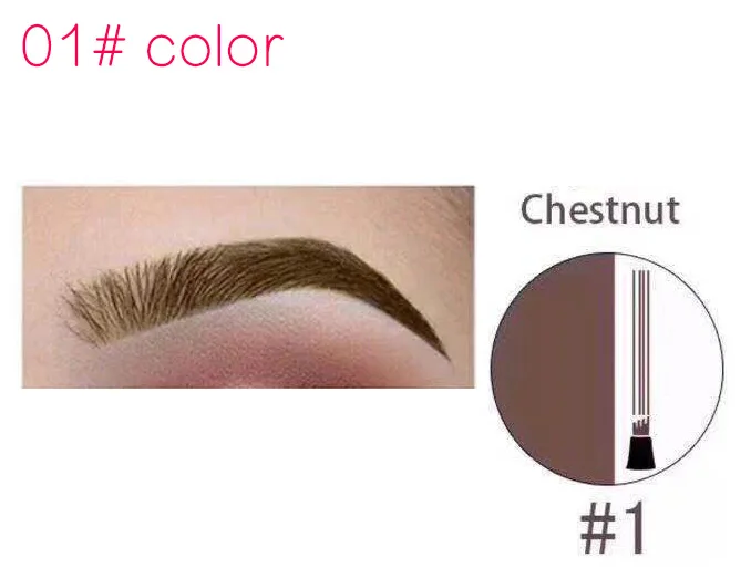 01-chestnut Для женщин Водонепроницаемый татуировки карандаш для бровей Microblading бровей Тату Pen 4 головки карандаш для бровей Pen Для женщин Макияж - Цвет: 01-chestnut