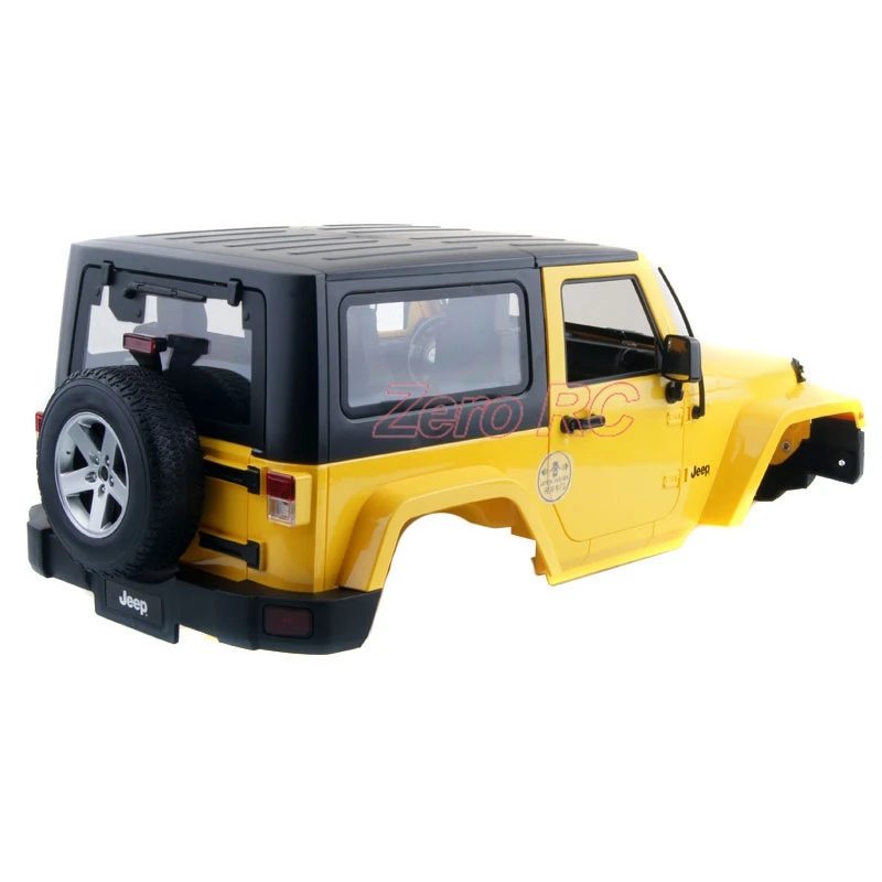 1/10 весы RC грузовик корпус 1:10 JEEP WRANGLER RUBICON жесткий пластиковый желтый|body liners|truck