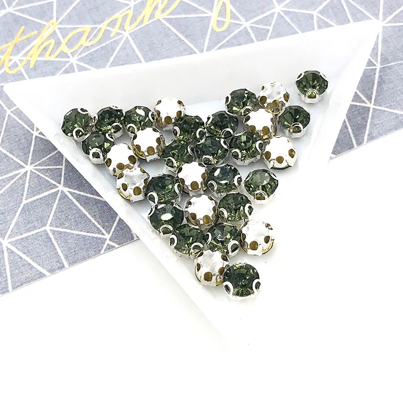 Бесплатная доставка серые стеклянные стразы с кристаллами пришивные d образной