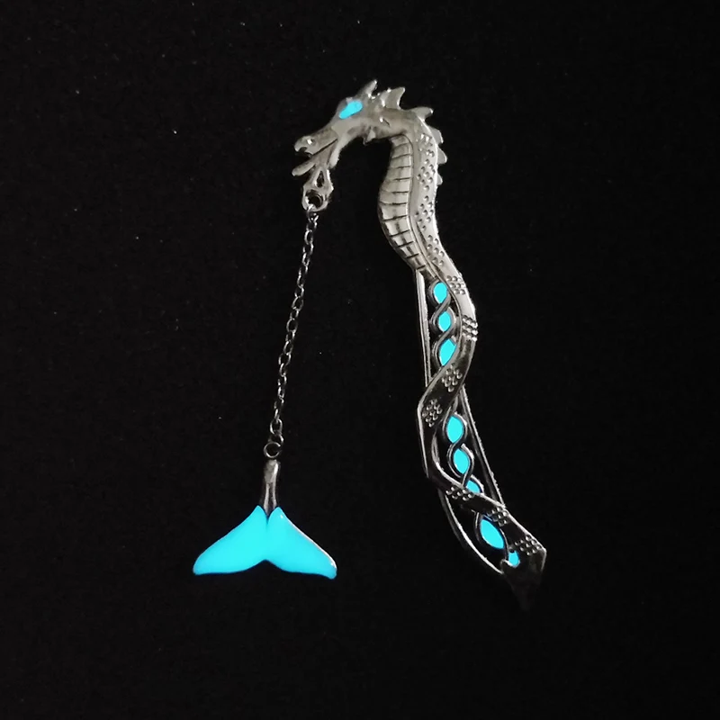 Luminous feather Bookmark Retro Illuminate metal beads Fluorescence bookmark Dropship wholesale Metal38 | Украшения и аксессуары