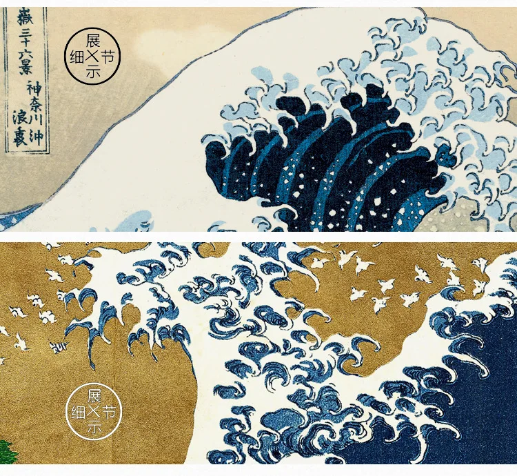 Большая волна Kanagawa Surf висячая прокрутка картина холст печать стены искусства настенные картины для гостиной японский Ukiyo-e