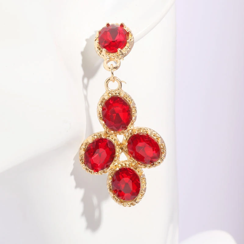 

Luxury Zircon Gold Dangle Earrings for Women Fashion Jewelry Wedding Statement Big Drop Earings Bijoux Engagement Brincos Party