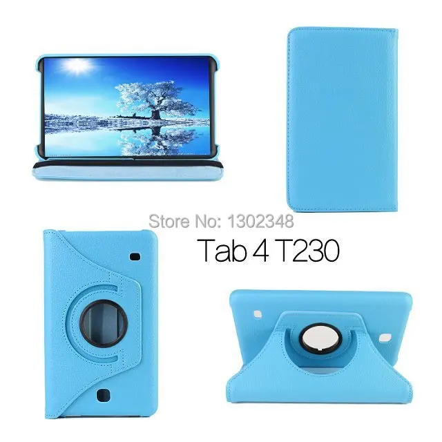 Кожаный чехол книжка для Samsung Galaxy Tab 4 7 0 T230 T231 T235 дюймов с поворотом на 360