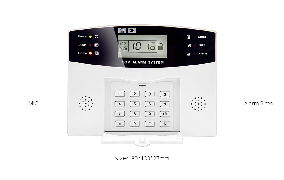 FUERS DP500 GSM домашняя система охранной сигнализации беспроводной дверной датчик ЖК-дисплей проводная сирена металлический пульт дистанционного управления Комплект SIM SMS сигнализация