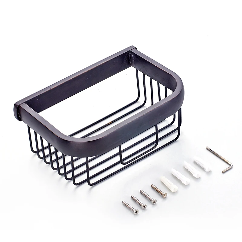 

MADICA 21.5*14*9cm Wastepaper Basket Holders For Shower Room Vintage Brass Toilet Paper Holder Bolt Inserting Bathroom Shelves