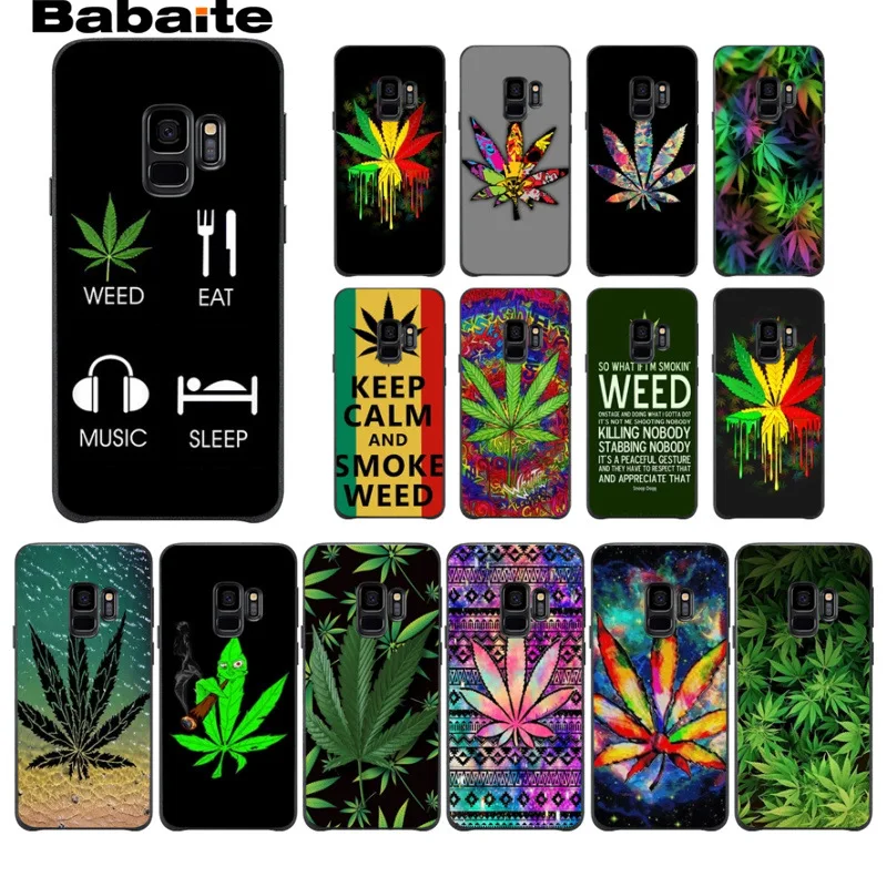 SMOKING eat weed sleep music Protector phone Case For Samsung Galaxy s9 s8 plus note 8 note9 s7 s6edge cases Babaite