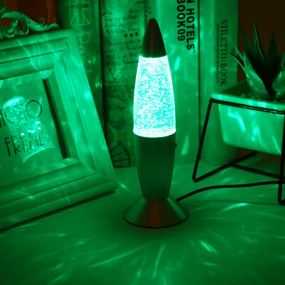 3D ракета многоцветная меняющаяся лава лампа RGB светодиодный Блестящий вечерние светильник для настроения Рождественский подарок прикроватная Ночная лампа для праздничного декора
