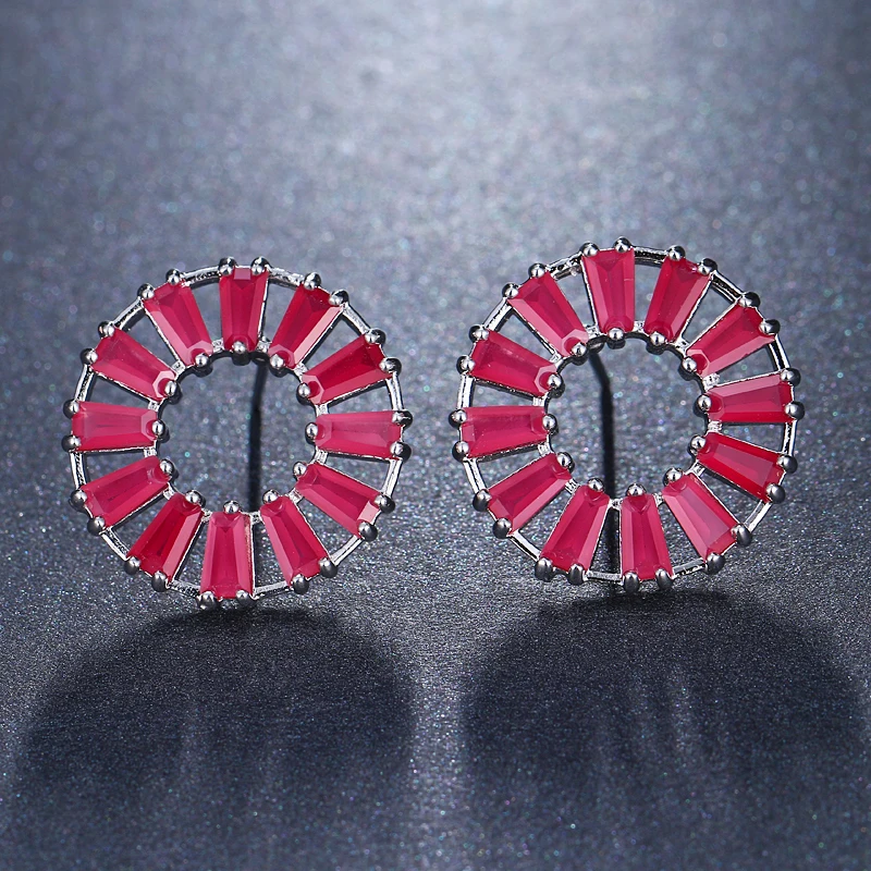 Женские круглые серьги пусеты EMMAYA модные украшения из фианита|brand stud earrings|fashion