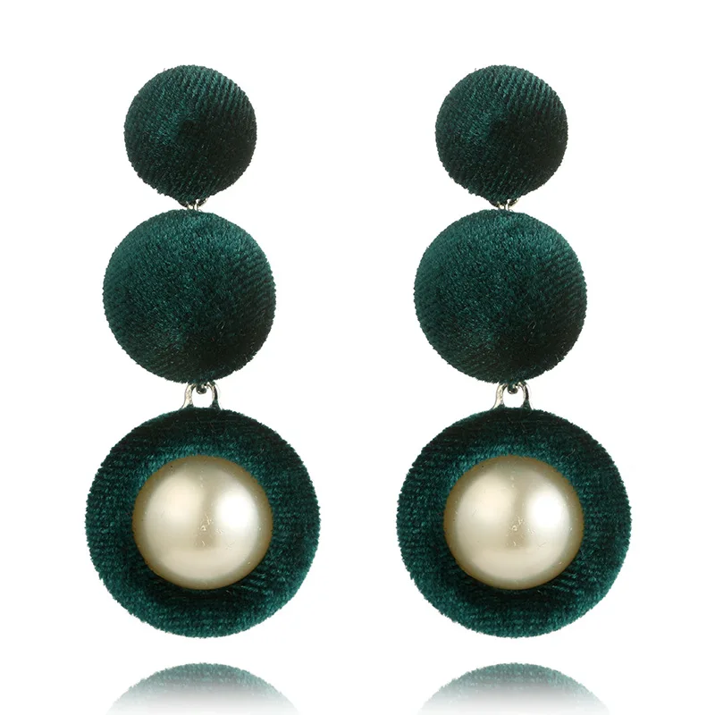 2017 New Fashion Velvet Imitation Pearl Earrings Red Ball Drop Long Pendant for Women Gifts Jewelry | Украшения и аксессуары