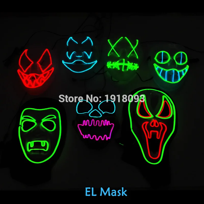 NEW Design DC-3V EL wire Glowing Mask Carnival terror Mask glowing Festival LED Holiday lighting Party Decoratiove Mask
NEW Design DC-3V EL wire Glowing Mask Carnival terror Mask glowing Festival LED Holiday lighting Party Decoratiove Mask