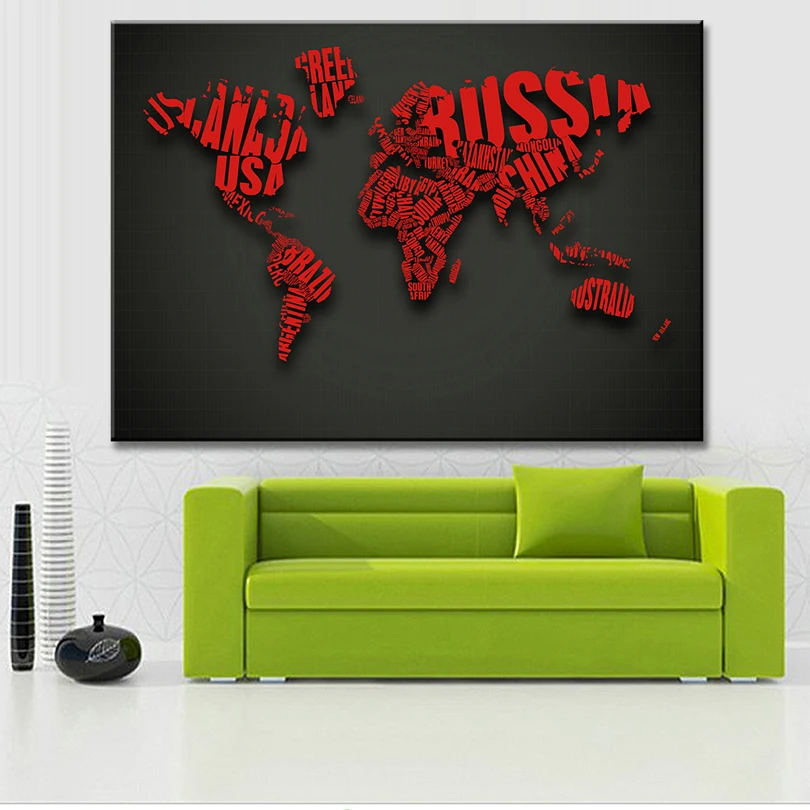 1 шт. креативные карты с буквенным принтом картины на холсте абстрактные красные